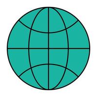 Globe icon in flat design vector