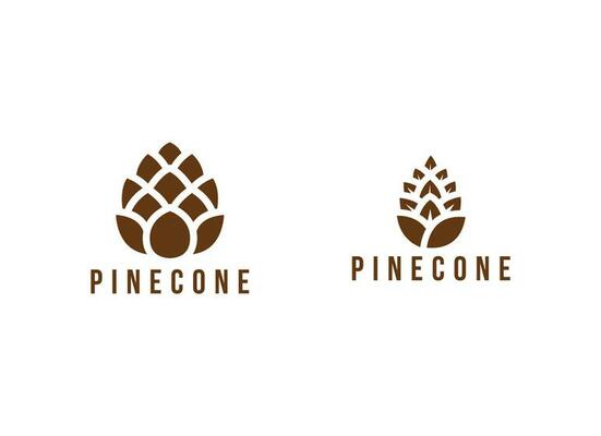 Minimalist pinecone logo vector. Pine tree logo