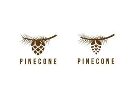 Minimalist pinecone logo vector. Pine tree logo vector