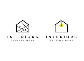 vector de logotipo de estudio interior minimalista