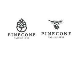 Minimalist pinecone logo vector. Pine tree logo vector