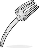 doodle cartoon fork vector