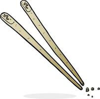 doodle cartoon chopsticks vector