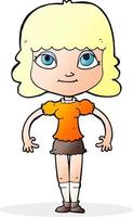 doodle character cartoon girl vector