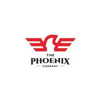 phoenix bird simple logo vector