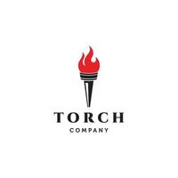 simple torch fire logo vector