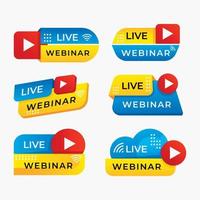 Live Webinar Icons Badge vector