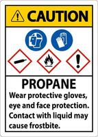 precaución propano gas inflamable ppe ghs signo vector