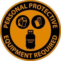 Propane Personal Protective Equipment Required Floor Sign vector