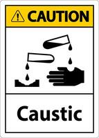 Caution Caustic Symbol Sign On White Background vector