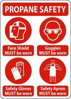 Propane Safety Personal Protection Sign On White Background vector