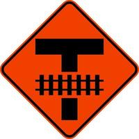 Highway Light Rail Transit Grade Crossing Sign vector