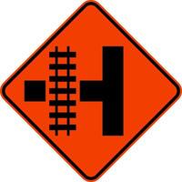 Highway Light Rail Transit Grade Crossing Left Sign vector