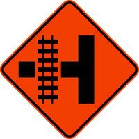 Highway Light Rail Transit Grade Crossing Left Sign vector