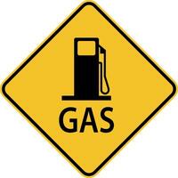 Gas Traffic Sign On White Background vector