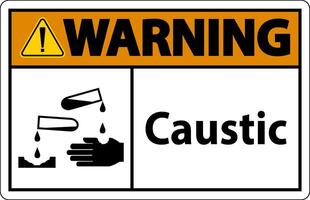 Warning Caustic Symbol Sign On White Background vector