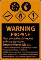 Warning Propane Flammable Gas PPE GHS Sign vector