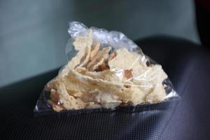 Indonesian chips with raw materials of rice and salt photo