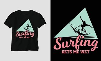 Surfing T-shirt Design, Retro Color vector