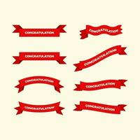 Congratulation Ribbon set, banner congratulation set. vector