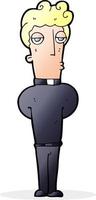 doodle character cartoon priest vector