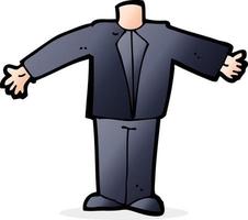 doodle character cartoon body in suit vector