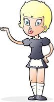 doodle character cartoon waitress vector