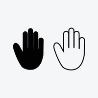 Hand icon set isolate on white background. vector