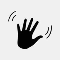 icono de onda de mano aislado sobre fondo blanco. vector