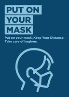 Put on your mask. Covid-19  ready poster mockup design. vector