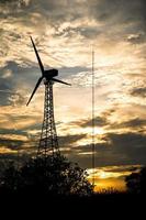 Wind turbines silhouette photo