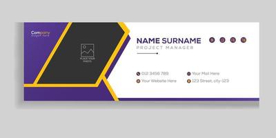 Professional Modern and Minimal business and corporate Email Signatures Template with personal social media cover photo design vector