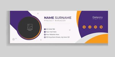 Professional Modern and Minimal business and corporate Email Signatures Template with personal social media cover photo design vector