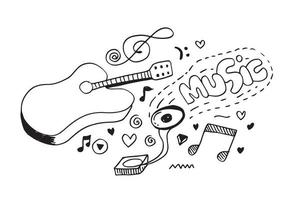 Music Background Hand drawn music set illustration. illustrations of music images, design concept. vector