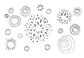 conjunto de doodle starburst aislado sobre fondo blanco dibujado a mano de sunburst. elementos de diseño. ilustración vectorial vector