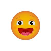 emoticón con una gran sonrisa, reacción emoji a mensajes para redes sociales. emoticono vectorial vector