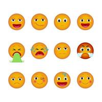 un conjunto de emoticonos emoji con varias emociones. iconos de emoji de degradado vectorial para redes sociales, emociones positivas y negativas. vector