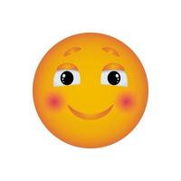 Emoticon with a cute smile, Emoji reaction to messages for social networks. Vector smiley