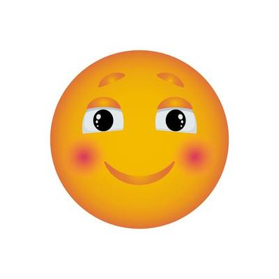 Emoticon with a cute smile, Emoji reaction to messages for social networks. Vector smiley