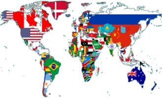 Flaggenkarte der Welt png
