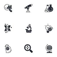 science icons set . science pack symbol vector elements for infographic web