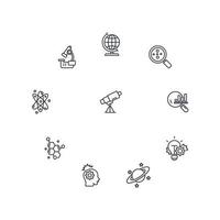 science icons set . science pack symbol vector elements for infographic web