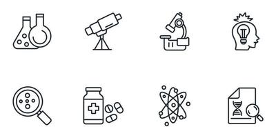 science icons set . science pack symbol vector elements for infographic web
