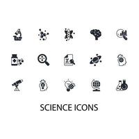 conjunto de iconos de ciencia. elementos de vector de símbolo de paquete de ciencia para web de infografía