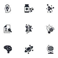 science icons set . science pack symbol vector elements for infographic web