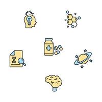 conjunto de iconos de ciencia. elementos de vector de símbolo de paquete de ciencia para web de infografía