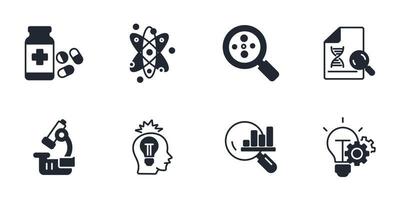 science icons set . science pack symbol vector elements for infographic web