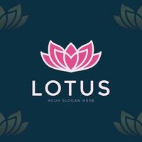 Lotus flower luxury logo for beauty Spa salon, Cosmetics brand, Natural product vector