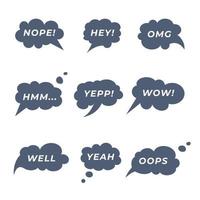 set of speech bubbles with words vector