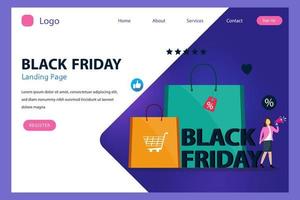 Black friday sale. Conceptual Design illustration, Flat vector template style Suitable for Web Landing Pages.